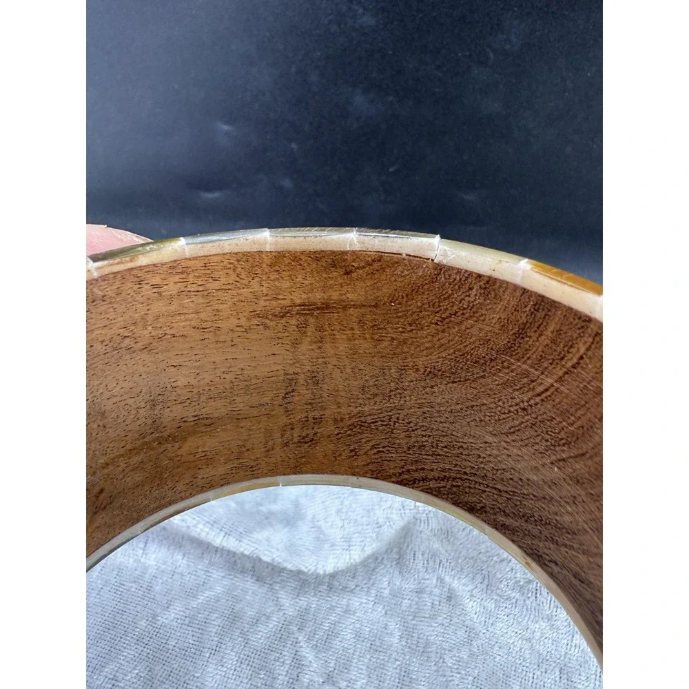 Vintage Chunky Bangle Bracelet Horn‎ Boho 8.5